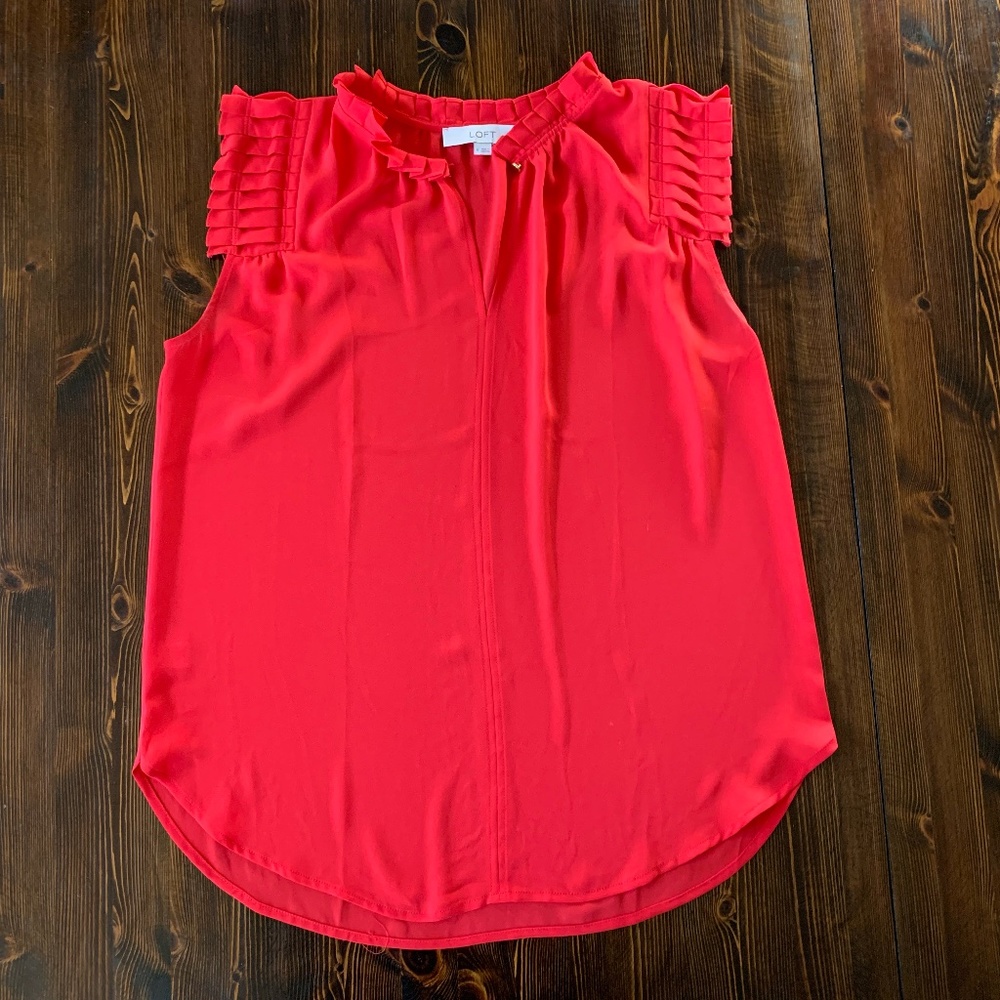 LOFT Red Sleeveless  Top